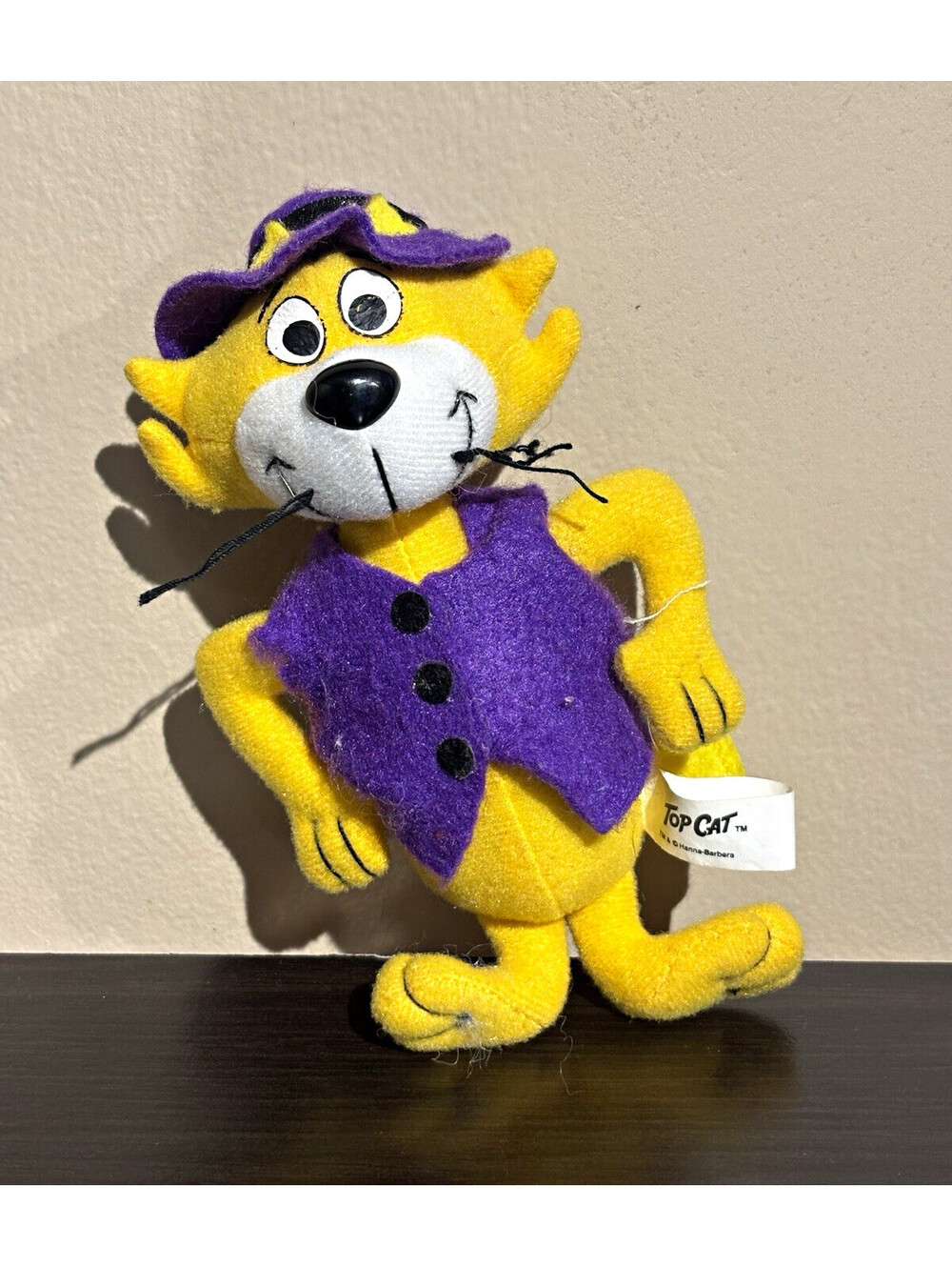 Dakin Top Cat Hanna-Barbera Plush Polyester Figure Yellow Purple Vest Hat 2003